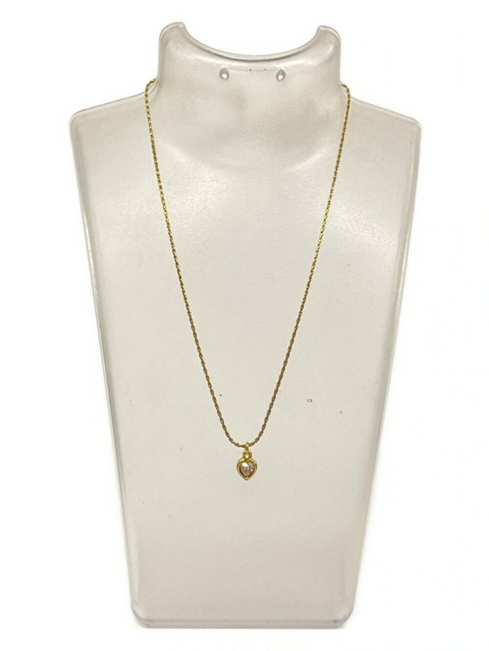 DIOR/ChristianDior Gold Clear Hardware Zirconia Necklace